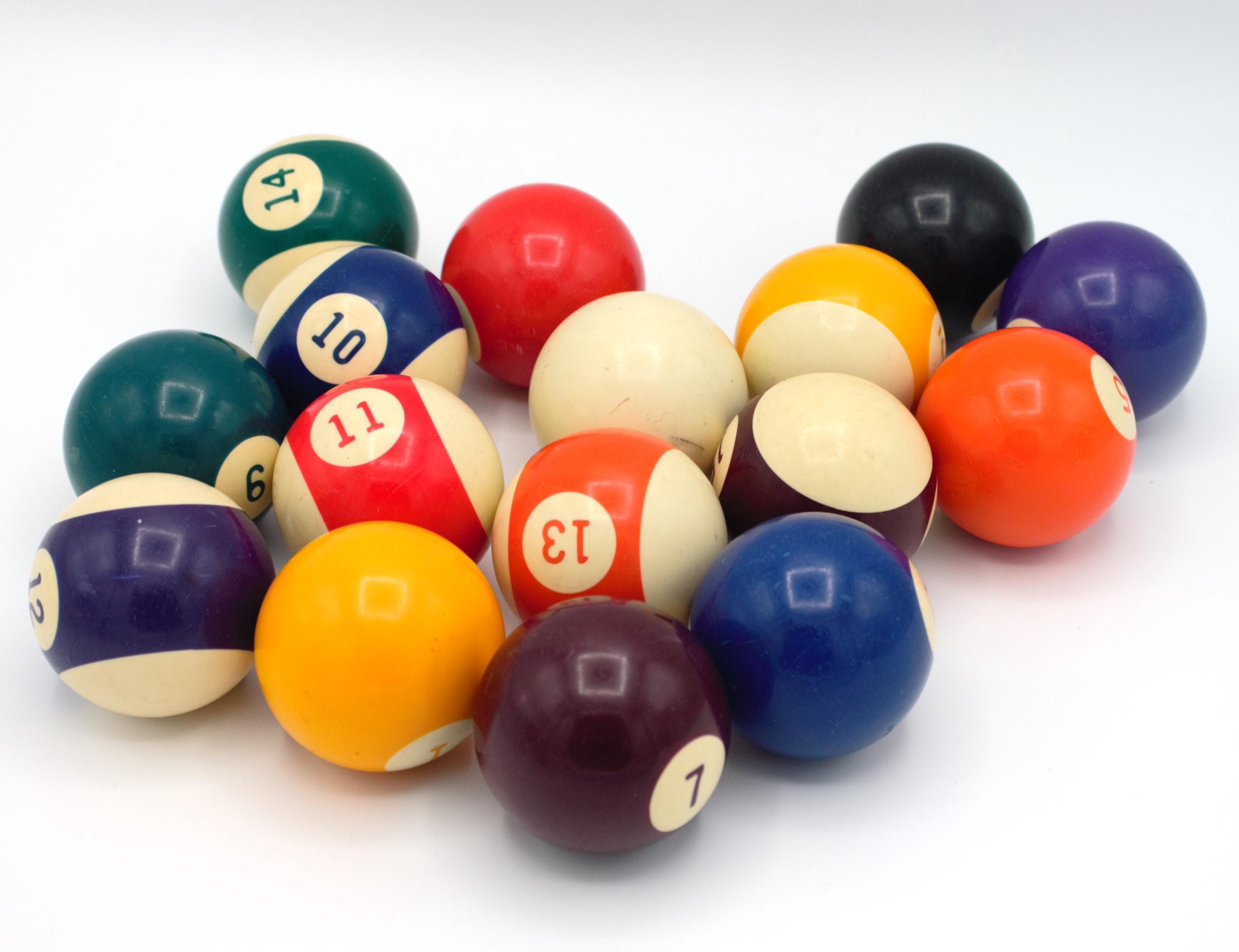 ビンテージ　ビリヤードボールセット　昭和レトロ Vintage Mid-century Billiard Ball Set 15 Numbered Piece Set With
