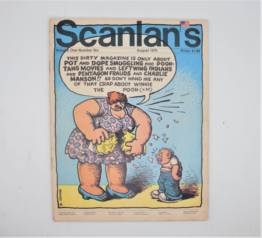 Vintage 1970 Underground Magazine Scanlan's Monthly R. Crumb Art Cover ...