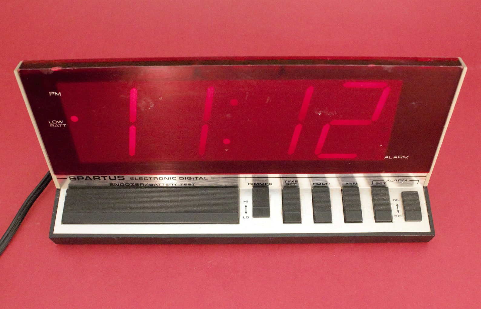 Vintage Digital Alarm Clock Large Red LED Lighted Time Display Etsy