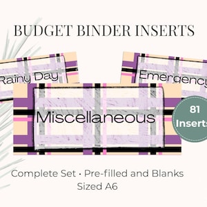 Budget Binder Inserts | Complete Cash Envelope System Kit, 80+ Categories, A6 Size (PDF Printable)
