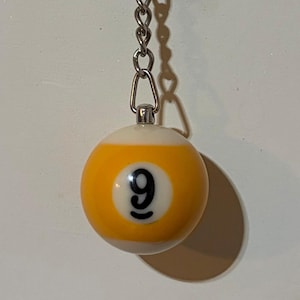 Miniature Billiard Pool Ball Keychain