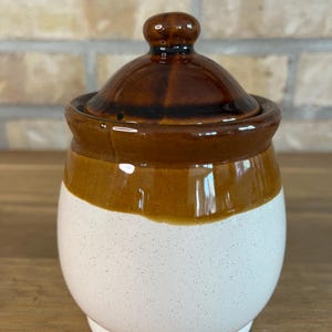 Vintage Taiwanese keramische suikerpot met deksel / Retro voorraadpot / Rustieke keukendecoratie / Gastvrouwcadeau / Kerstcadeau
