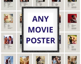 Gepersonaliseerde filmposter | Aangepaste filmkunst (digitale download)