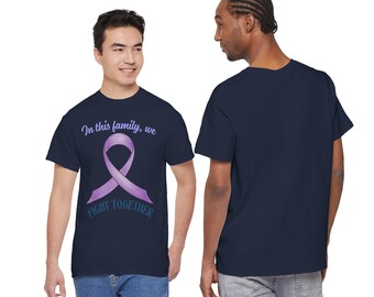 Purple Awareness Ribbon Fight Together Tee | Cancer Support, Family Solidarity