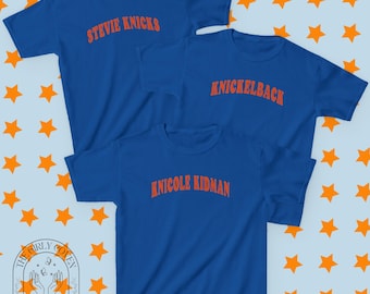 Taylor's Stevie Knicks Blue Baby Tee | Swiftie Y2K Royal Retro T-shirt | NYC Basketball Shirt.