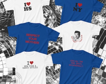 Camiseta de la gira de Harry Styles en Nueva York. Camiseta "I Love HS". Camiseta para bebé de los 90 del concierto de Kissco.