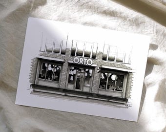 Aangepaste bedrijfstekening, Office Art, klein relatiegeschenk, tekening winkel, restaurantschets, cadeau voor ondernemer, cadeau voor collega