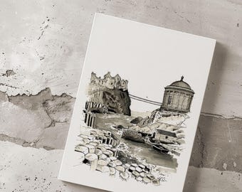 Aangepaste landschapstekening, vakantieaandenken, valentijnscadeau, vakantieaandenken, Moederdagcadeau, gepersonaliseerd kunstwerk