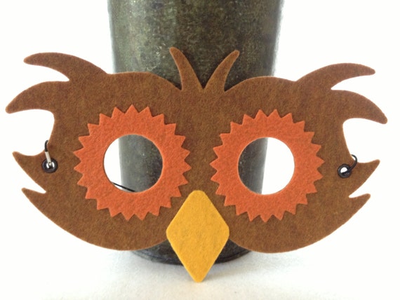 Felt Owl Mask - Halloween Owl Costume - Pretend Play Costume - Owl Party Masks Il_570xn