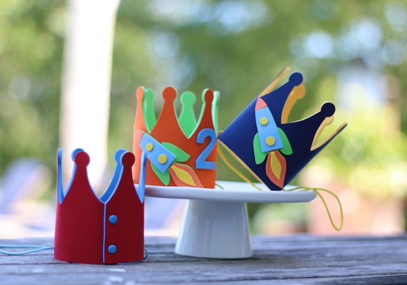 Space Party Hats - Rocket Birthday Crown - Custom Birthday Crown Il_570xn