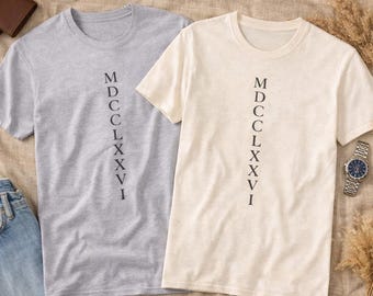 T-shirt met Romeinse cijfers MDCCLXXVI | Minimalistisch T-shirt uit Amerikaans erfgoed uit 1776