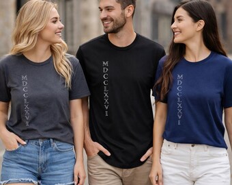 Minimalistisch Romeins cijfer MDCCLXXVI-shirt | Amerikaans T-shirt Heritage