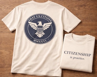 Civic Pride-T-shirt, patriottische adelaar, burgerschap is oefenen