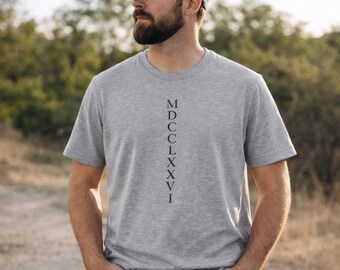 MDCCLXXVI T-shirt met Romeinse cijfers | Minimalistisch American Heritage-T-shirt