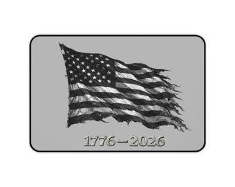 Verontruste Amerikaanse vlag 1776-2026 Bureaumat | Patriottische muismat