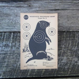 Vintage Target J.C. Higgins Shooting Target Woodchuck Groundhog Paper Target No.8  Sears Shooting target Vintage Hunting target Rustic Decor