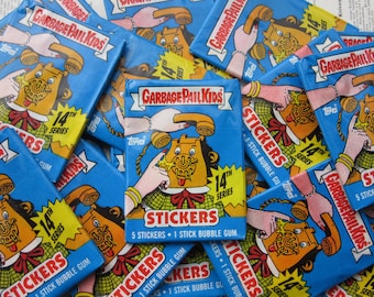 Price per Pack (1) Series 14 Garbage Pail Kids Vintage 14th Series Sticker Cards Topps 1988 Unopened Pack OS GPK Trading Cards 1980s VTG