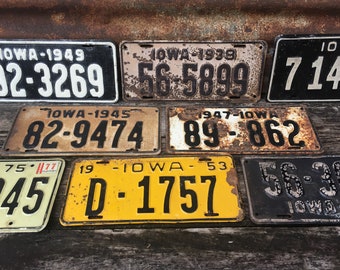 Michigan 1945 License Plate Vintage Rusty Silver Wall Decor