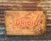 Antique Explosive Crate Dynamite Crate Union Powder Company Wood Crate Wooden Dynamite Box Rusitc Crate Primitive Box Antique Coal Mining