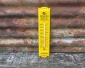 Vintage New Weston Grain Ohio Metal Thermometer 3 x 13 inches Farm Feed Seed Original Feed Mill Sign Farming Country Mile