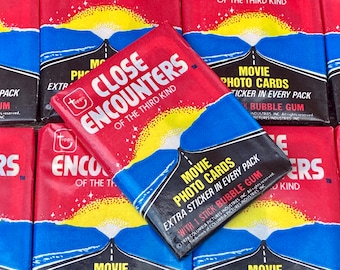 Vintage Close Encounters of the Third Kind Movie Cards Topps Wax Pack Of Cards 1978 Unopened 1970s Horror Movie Alien UFO Extra Terestrial