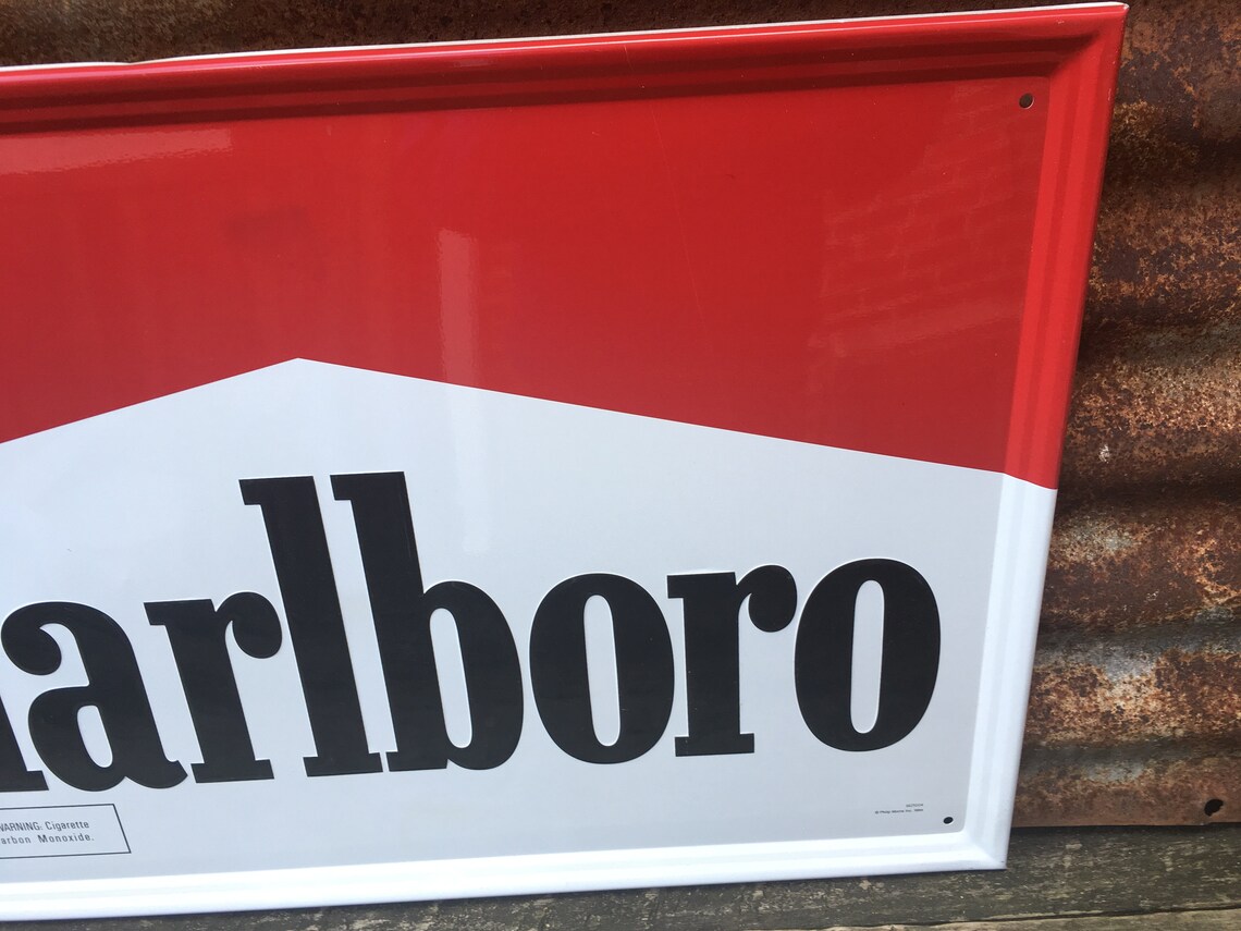 Vintage Marlboro Cigarette Sign Tobacco Sign 1994 vintage red | Etsy