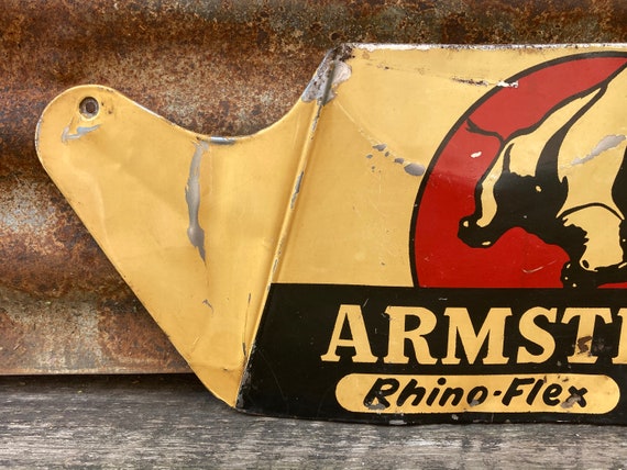 Authentic Vintage Armstrong Rhino Tire Display Sign Antique