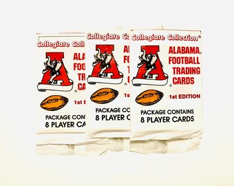 Vintage Alabama College Football Cards Unopened Pack Of Cards From the 1980s Collegiate Collection 1st Edition Officially Licensed Cards