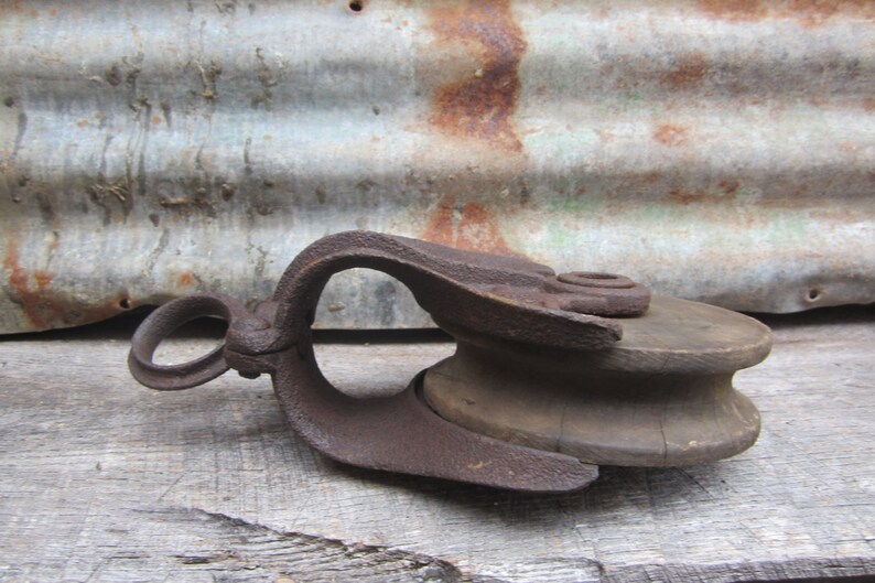 Antique Barn Pulley Myers Hay Loft or Ships Rope Pulley Wood Etsy