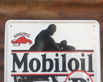 MOBILOIL看板 30～40's Mobiloil ビンテージ ホーロー両面看板 ｜ glow ANTIQUES