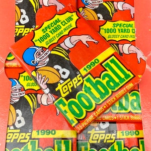 Original Vintage Football Cards Topps 1990 NFL Pack Of Cards Unopened Pack of Cards 90s Pack 1990s Nostalgic National Football League