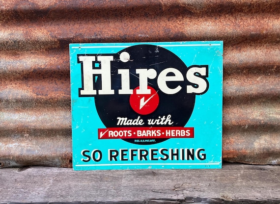Hires Root Beer Sign Vintage Old Metal Advertising Sign Soda Pop