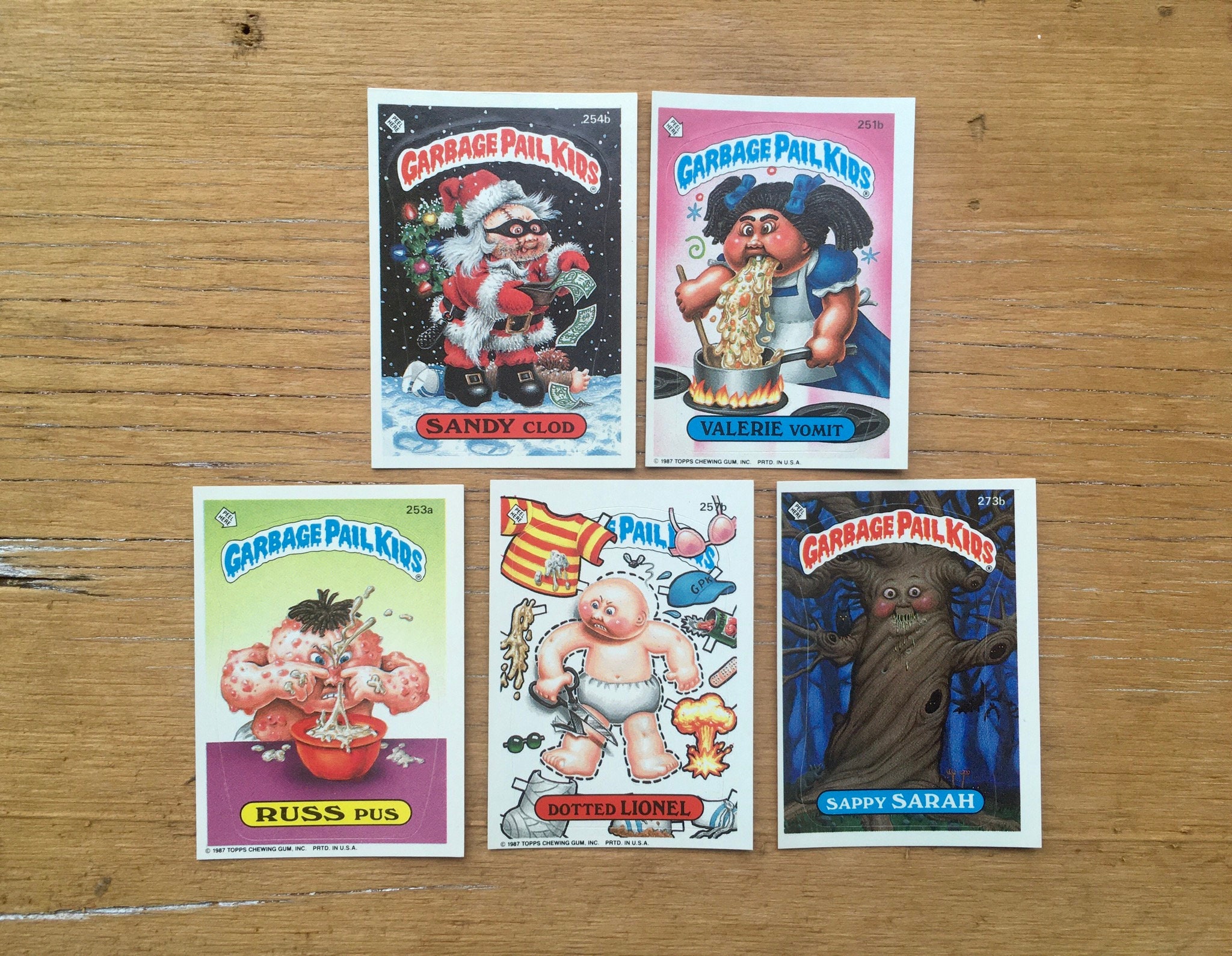 Garbage Pail Kids Card Choice Dotted Lionel, Russ Pus, Sandy Clod