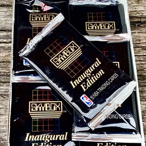 Price per Pack (1) Vintage Basketball Card Skybox Sky Box NBA 1990-1991 Pack Of Cards Unopened Pack 90s Foil Pack 1980s 1990s Nostalgic