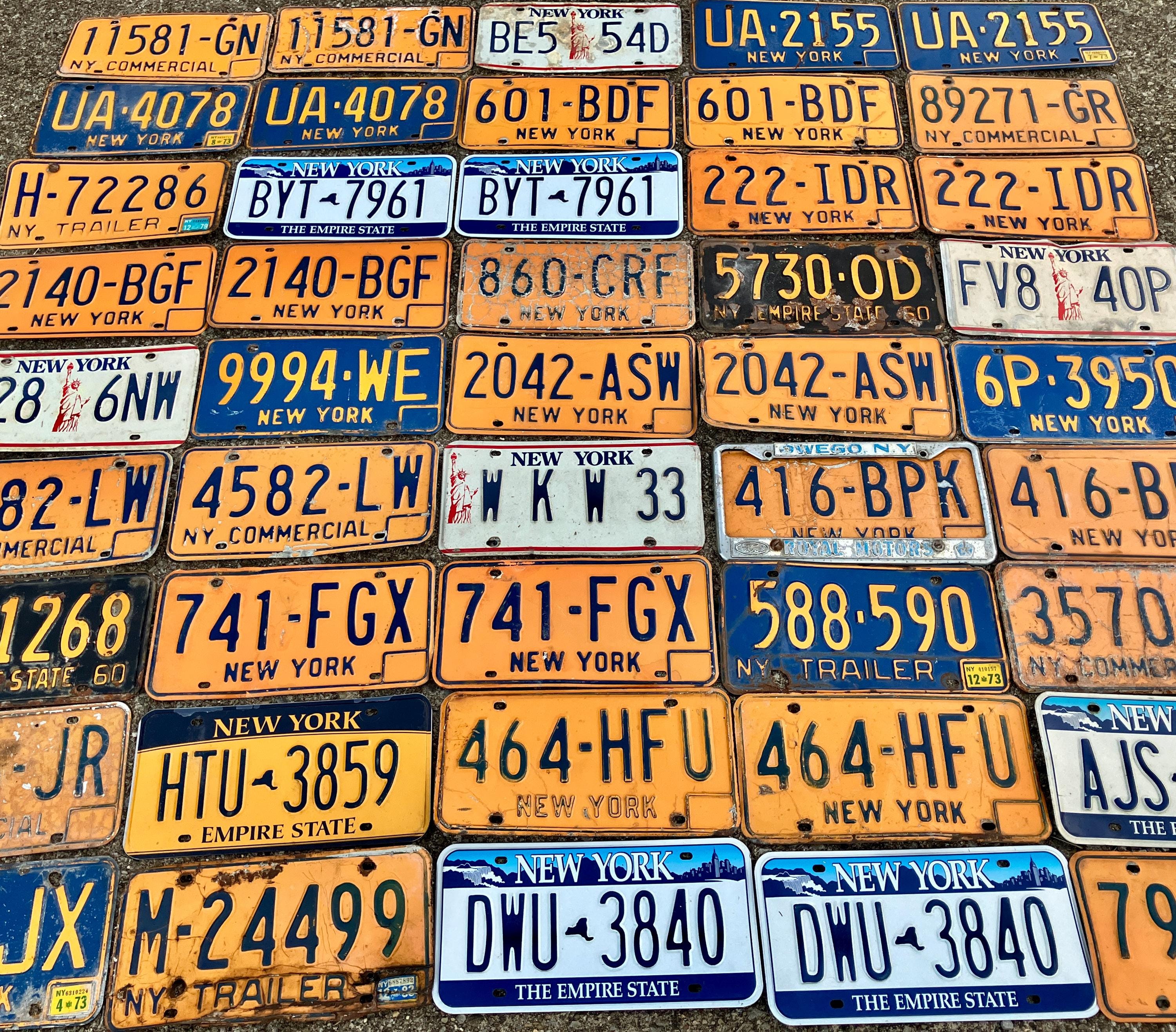 Choice of New York License Plate Vintage NY 1960, 1960s, 1970s