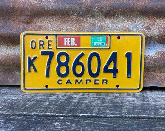 Vintage Oregon License Plate 1990 Camper 1