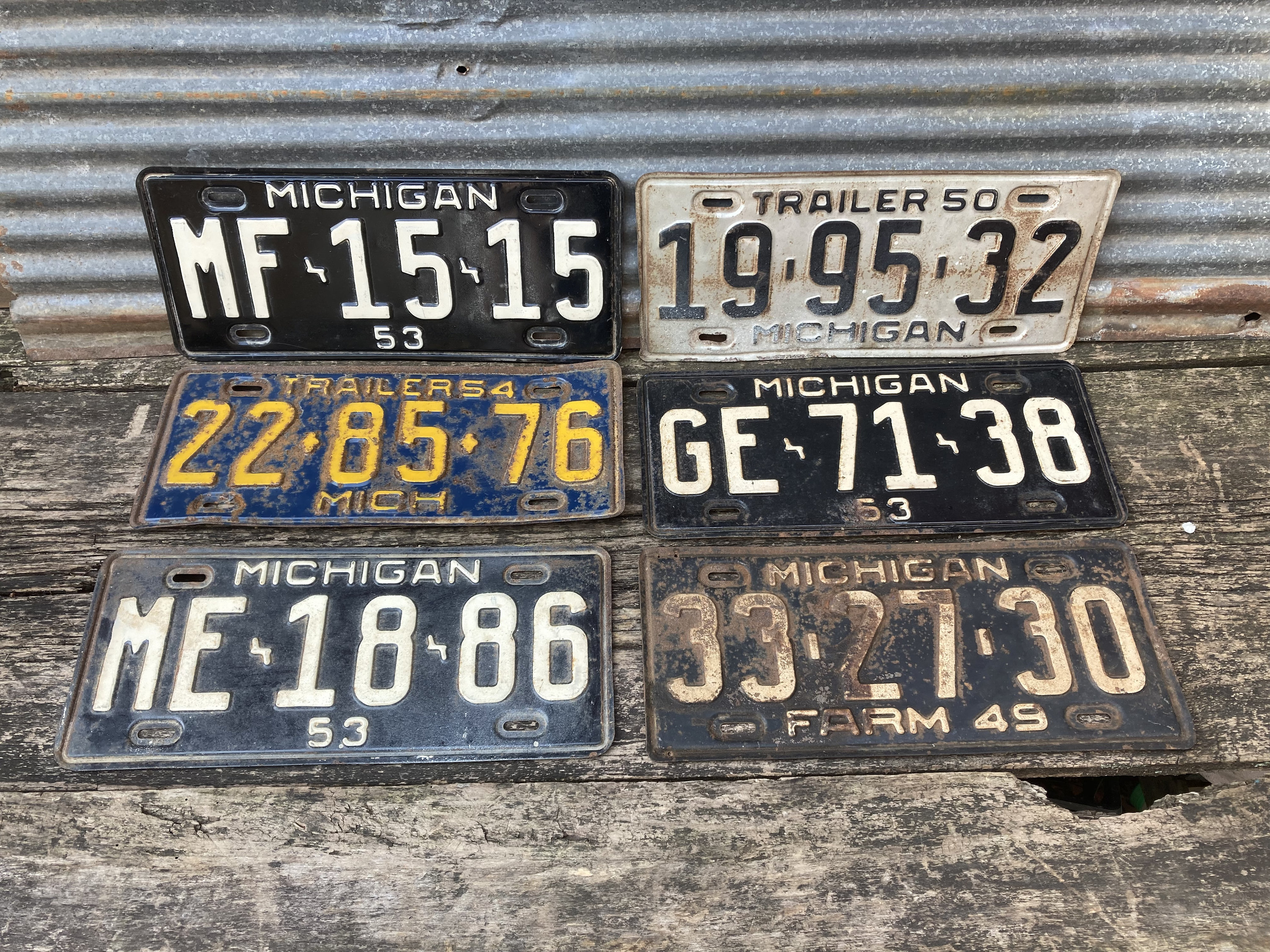 1960 Permis De Chasse Résident Michigan Étiquette Arrière Vintage B33590