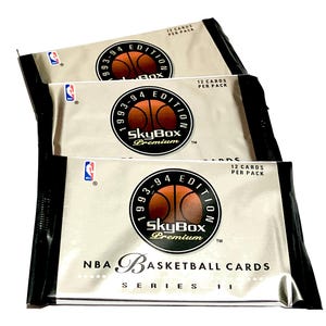 Vintage Basketball Cards Skybox Premium 1993 1994 Series 2 NBA Sky Box Unopened Pack of Trading Cards 90s Foil Pack 1990s
