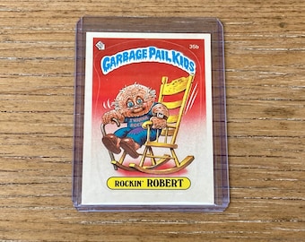 Garbage Pail Kids Rockin Robert 35b Vintage Original Series 1 Card Vintage GPK Sticker Cards Topps 1st Series Trading Card 1985 A