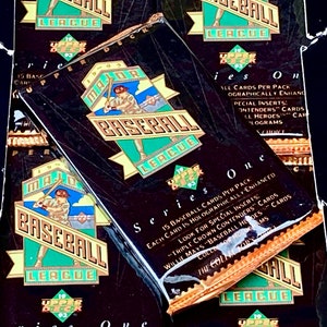 Original Vintage Baseball Cards Upper Deck 1993 MLB Pack Of Cards Unopened Pack of Cards 90s Foil Pack 1980s 1990s Nostalgic