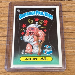 Vintage Garbage Pail Kids Card Ailin Al 15a Original Series 1 Card Vintage GPK Sticker Cards Topps 1st Series Trading Card 1985 Y