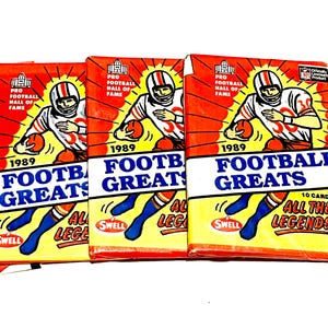Original Vintage Football Cards 1989 Swell Football All Time Greats NFL Sealed Pack Of Cards Nostalgic National Football League