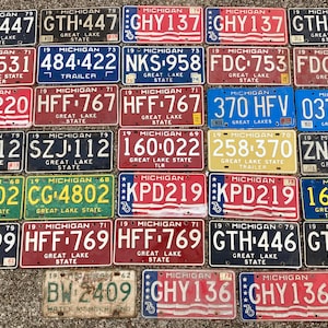 Vintage Michigan License Plate: Choice of Year, Metal Auto Tag