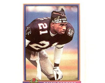 Authentic Deion Sanders Card NFL Football 1991 Bowman Number 15 Card Pack Fresh Mint! Stocking Stuffer