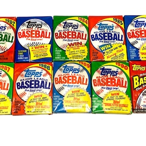 Vintage Topps Baseball Card Packs Choice of Unopened Wax Pack 1982, 1983, 1984, 1985, 1986, 1987,  1988, 1989, 1990, 1991 MLB Trading Cards