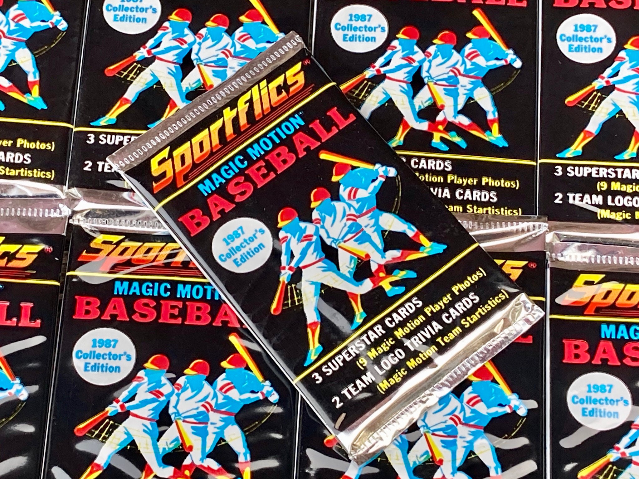 Vintage Baseball Cards Unopened Packs Sportflics 1987 Motion Cards