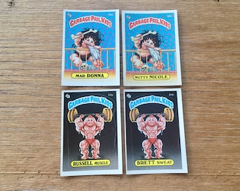 Choice of Garbage Pail Kids Mad Donna, Nutty Nicole, Russell Muscle, Brett Sweat Original Series 2 Card GPK Topps 2nd Series 1985 OS2