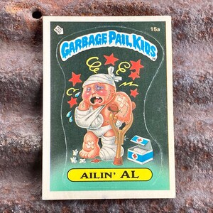 Rare Garbage Pail Kids Ailin Al 15a Original Series 1 Card Vintage GPK Sticker Cards Topps 1st Series Trading Card 1980s VTG 1985 M
