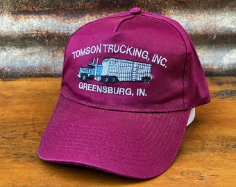 Authentic Vintage Tomson Trucking Hat Greensburg Indiana Livestock Advertising Cap 1990s Fashion Men’s Hat Adjustable Snap Back Trucker Hat