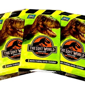 Jurassic Park Lost World Movie Cards Topps Unopened Pack Of Vintage Trading Cards Dinosaur Movie Cards 1997 Collector Cards